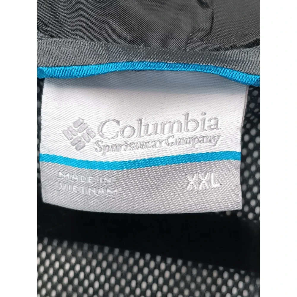 Columbia Omni-Tech Hooded Rain Jacket XXL Gray Waterproof Windbreaker Lined‎